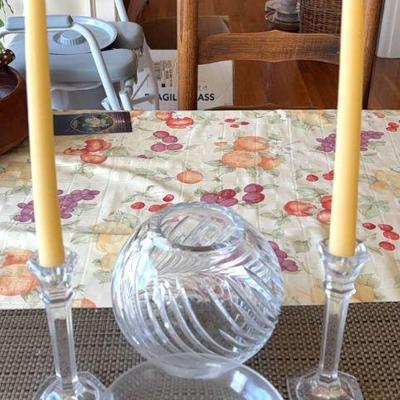 Rose bowl candle holders & candy dish