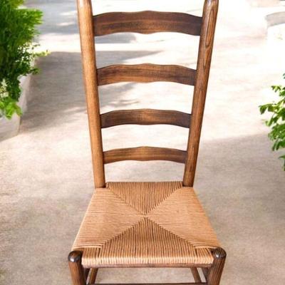 8 vintage ladder back chairs