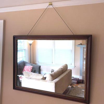 Wood framed decorative mirror