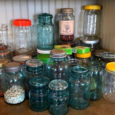 An assortment of glass jars