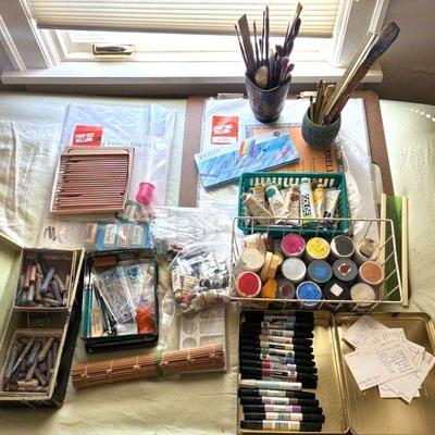 Watercolor paints and more art supplies