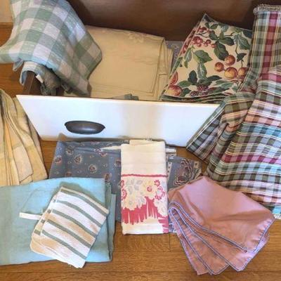 An assortment of table linens