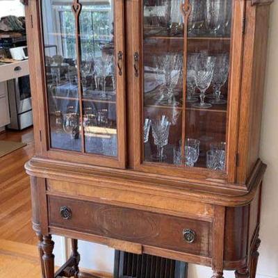 Antique glass front display cabinet