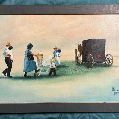 B. Fuqua Amish Family Shopping Painting