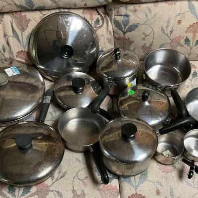Assorted Vintage Revere Ware Pots And Pans