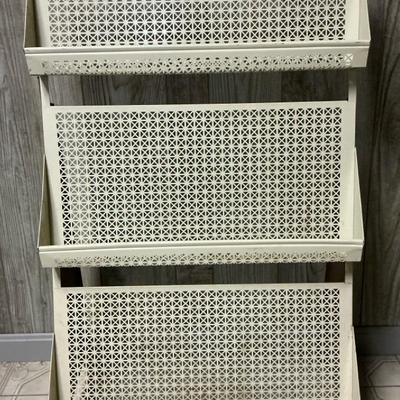 Vulcan Industries Mid-Century Metal Folding Magazine Rack Bookshelf