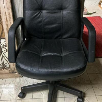 Black Faux Leather Office Chair
