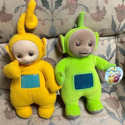 Two Teletubbies Soft Plush Dipsy And Talking La La