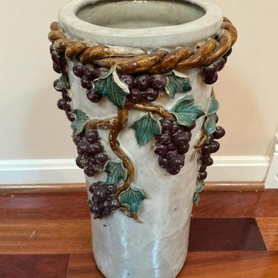 Grapevine Decor Ceramic Umbrella Stand 