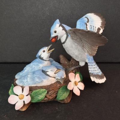 Vintage 1991 Lenox North American Bird Pairs "Nature's Bounty - Blue Jays" Figurine - 5"