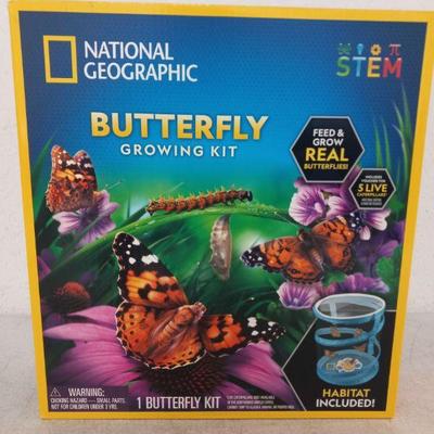 National Geographic STEM Butterfly Growing Kit - Ages 4+ - New