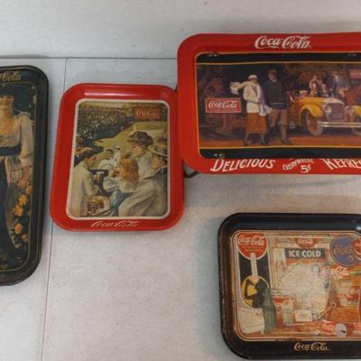 Coca-Cola Drink Trays & TV Tray - 4 in All
