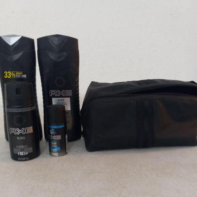 Axe Black Men's Kit including Travel-Size Ice Chill Deodorant Spray in Travel Bag - New