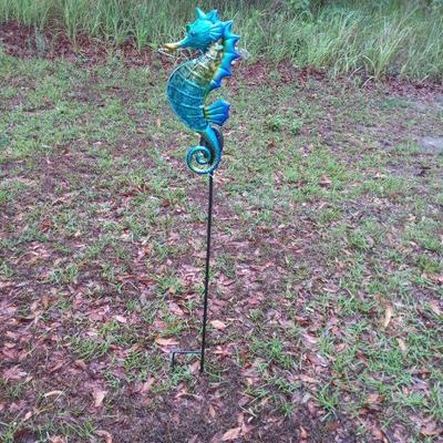 Solar Rechargeable Lighted Seahorse Lawn Stake/Ornament - 36" Above Ground with 6" Stake