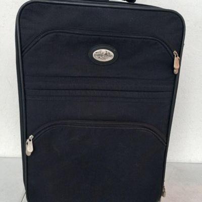 Pierre Cardin Rolling Soft Side Suitcase with Wheels & Front Stand/Stopper - Black