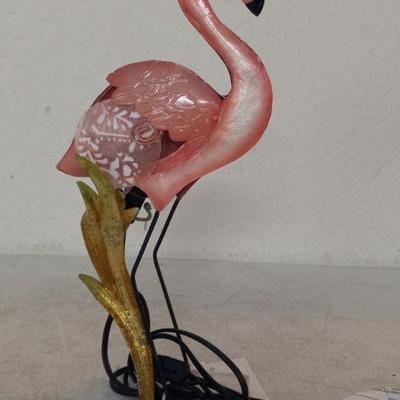 Coastal Home Hammered Metal Flamingo Table Lamp - 12" Tall - New with Tags