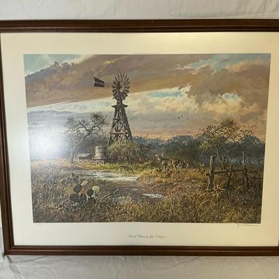 Framed Wall Art- Windmill Whitetails 
