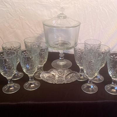 "Fantasia Poinsettia" Princess House Water Goblets