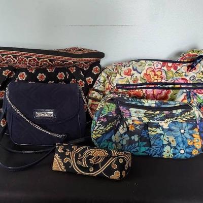 Vera Bradley Eye Glass Case & (4) Vera Bradley Hand Bags