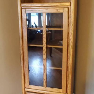 (2) Tall Wood Display Cabinets