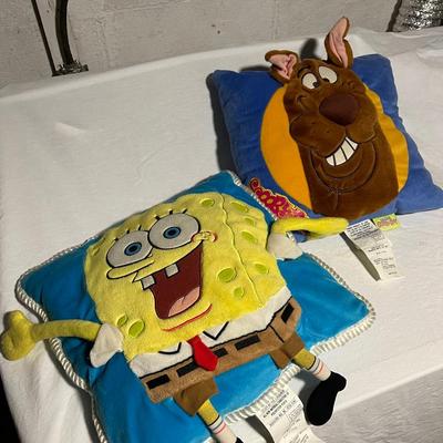 Spongebob & Scooby-Doo Pillows