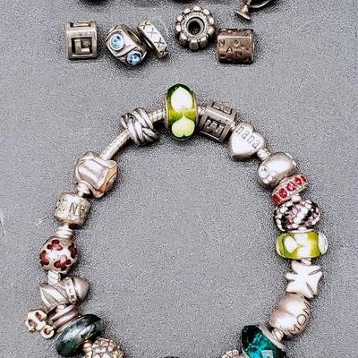 Sterling Silver Pandora Bracelet And Charms