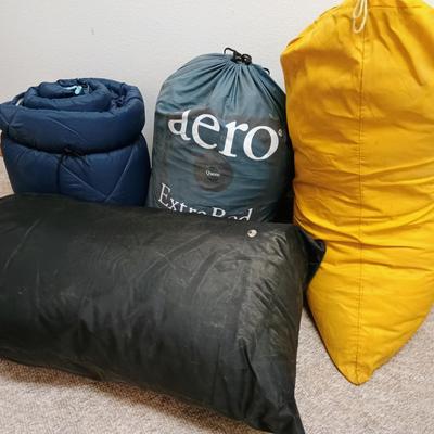 Queen Air Mattress + 3 Sleeping Bags