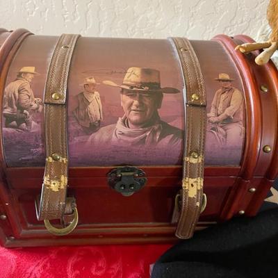 John Wayne box with secret drawer 