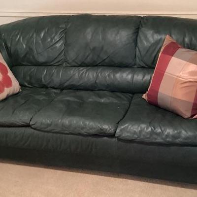 Sofa green leather