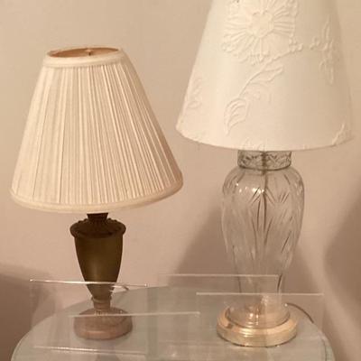 Table lamps black base and shade and glase base and shade