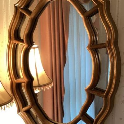 Mirror ornate gold oval frame