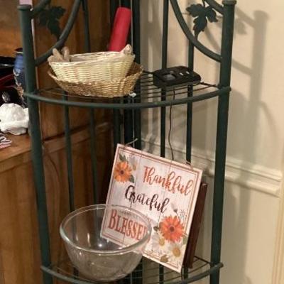 Wrought iron corner shelf