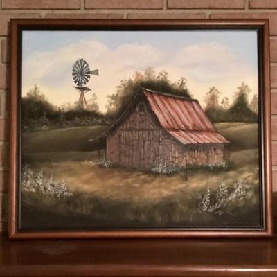 Painting barn and windmill