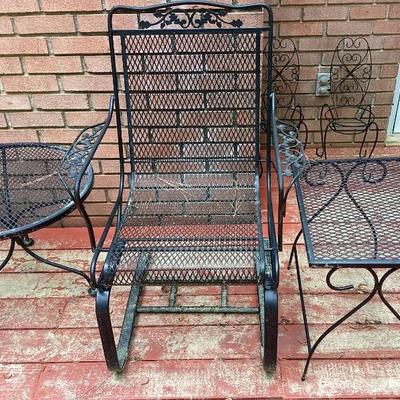 Sale Photo Thumbnail #135: Wrought iron chair and 2 tables