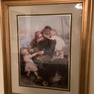 Painting grandfather and children