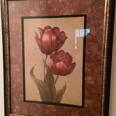 Painting red tulips