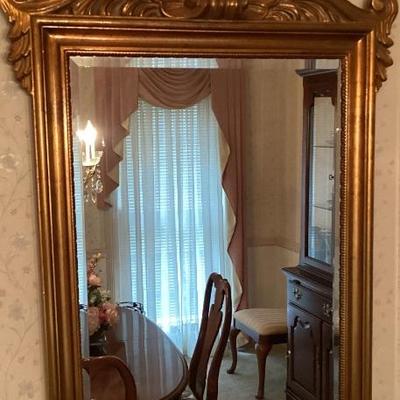 Mirror gold frame feathered top