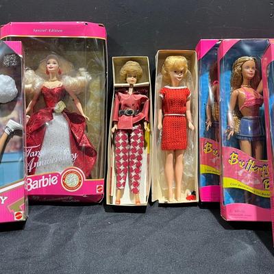 1962 Bubble Cut Doll, Miss Mary Makeup Tressy Doll Plus ‘96-‘98 Barbies