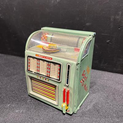 Vintage “100 Select-O-Matic” Juke Box Tin Toy Bank Windup