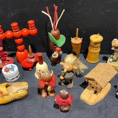 Vintage Norwegian Danish Sweden Candlesticks Butter Churns Vikings Carving Pipe Cleaner Holder
