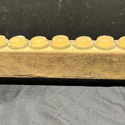 Pottery Barn Rustic Wooden Mexican Sugar Mold Candle Holder