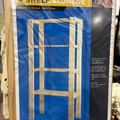 Pine 4 Shelf Storage Rack New In Package 