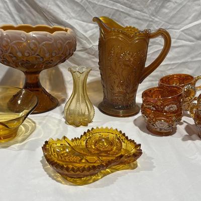 Vintage Fenton Lily Of The Valley Compote, Antique Field Flower Carnival Pitcher + More