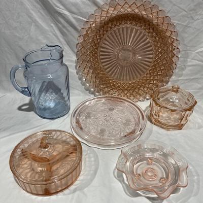 Vintage Pink Depression Glass- Anchor Hocking, Jeanette Glass Plus More
