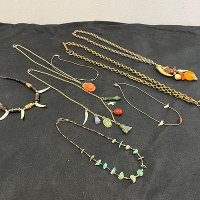 Vintage Necklaces ~ Ft, Coral, Turquoise, Mother Of Pearl, Jadite & More