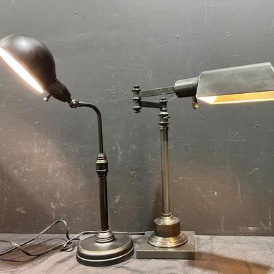 Pottery Barn Swing Arm Bankers Lamp & Task Desk Lamp ~ Both Heavy & Really Well Made 