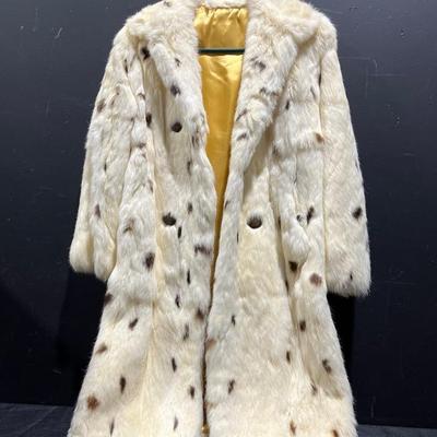 Vintage Spotted Rabbit Fur Coat Medium
