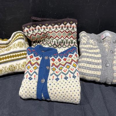  Vintage Norwegian Hand Knitted Sweaters
