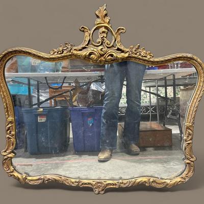 Antique Gold Filigree Framed Wall Mirror 