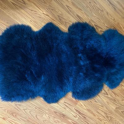 Authentic New Zealand Sheerling Rug In Royal Blue  